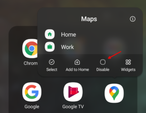 Disable apps on Samsung Galaxy devices