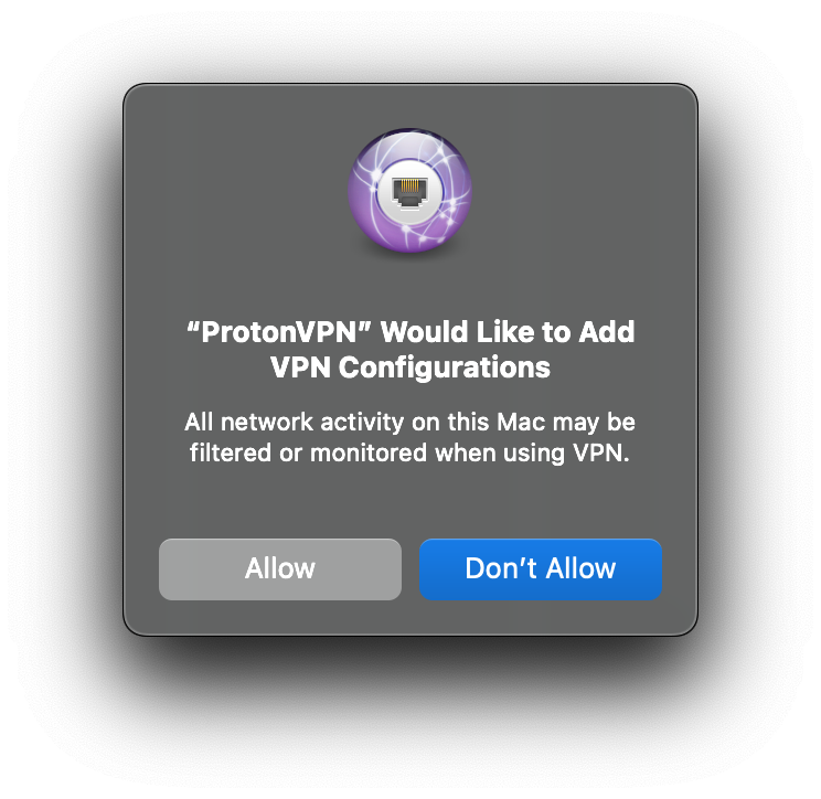 Allow VPN configurations