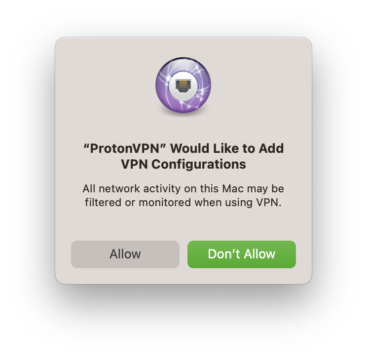 Allow VPN configurations