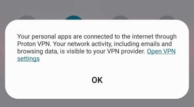 Android VPN warning