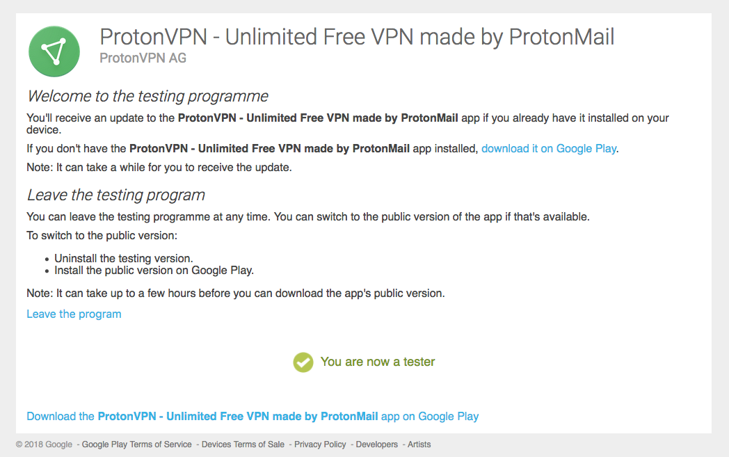 download protonvpn for android