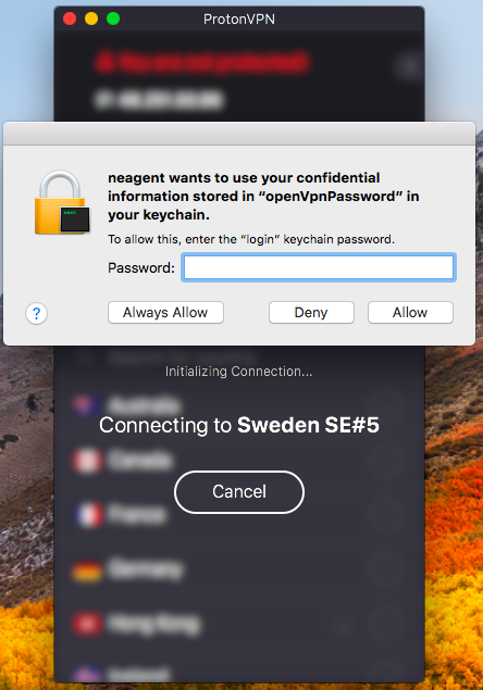 mac vpn keeps asking for password