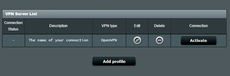 Activate the VPN connection