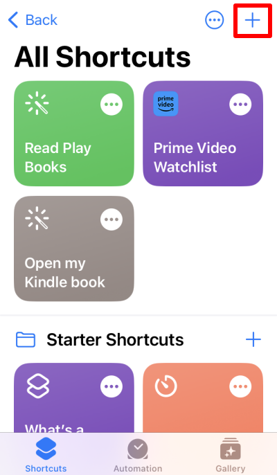 Add a shortcut in the Shortcuts app