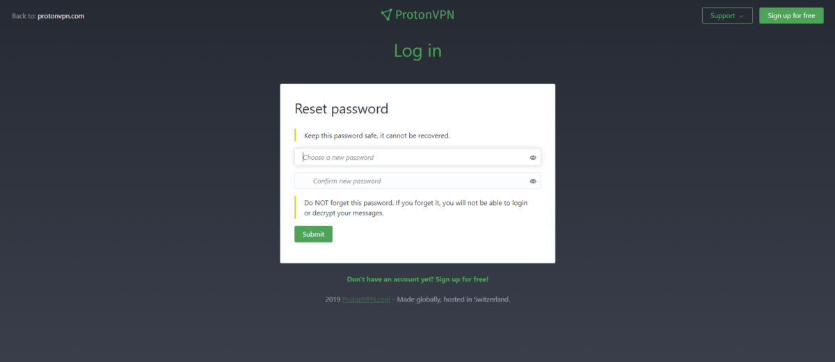 vpninja password recovery