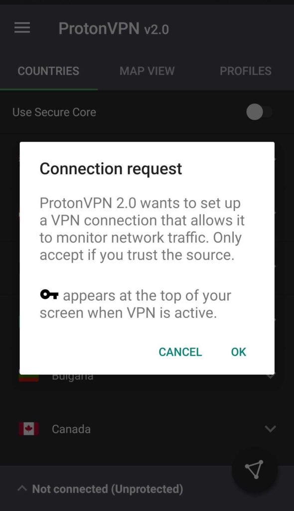 protonvpn connected but no internet