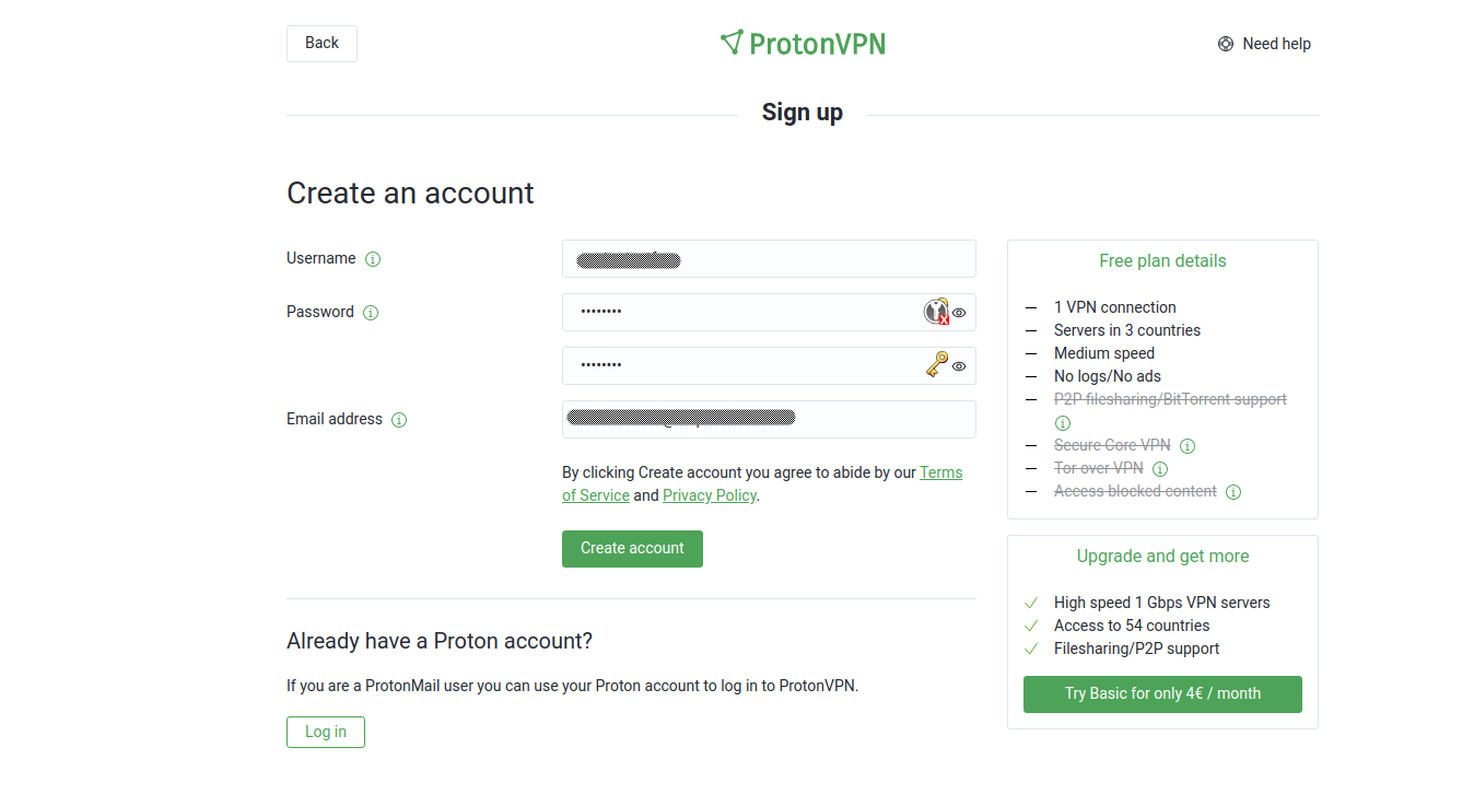 protonvpn premium account free