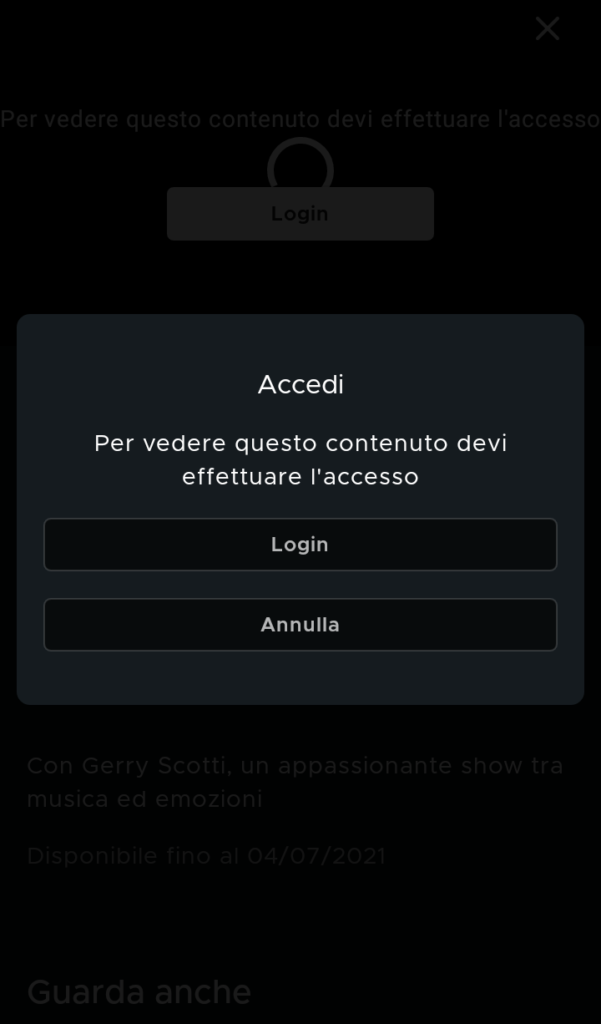 create an account mediaset android