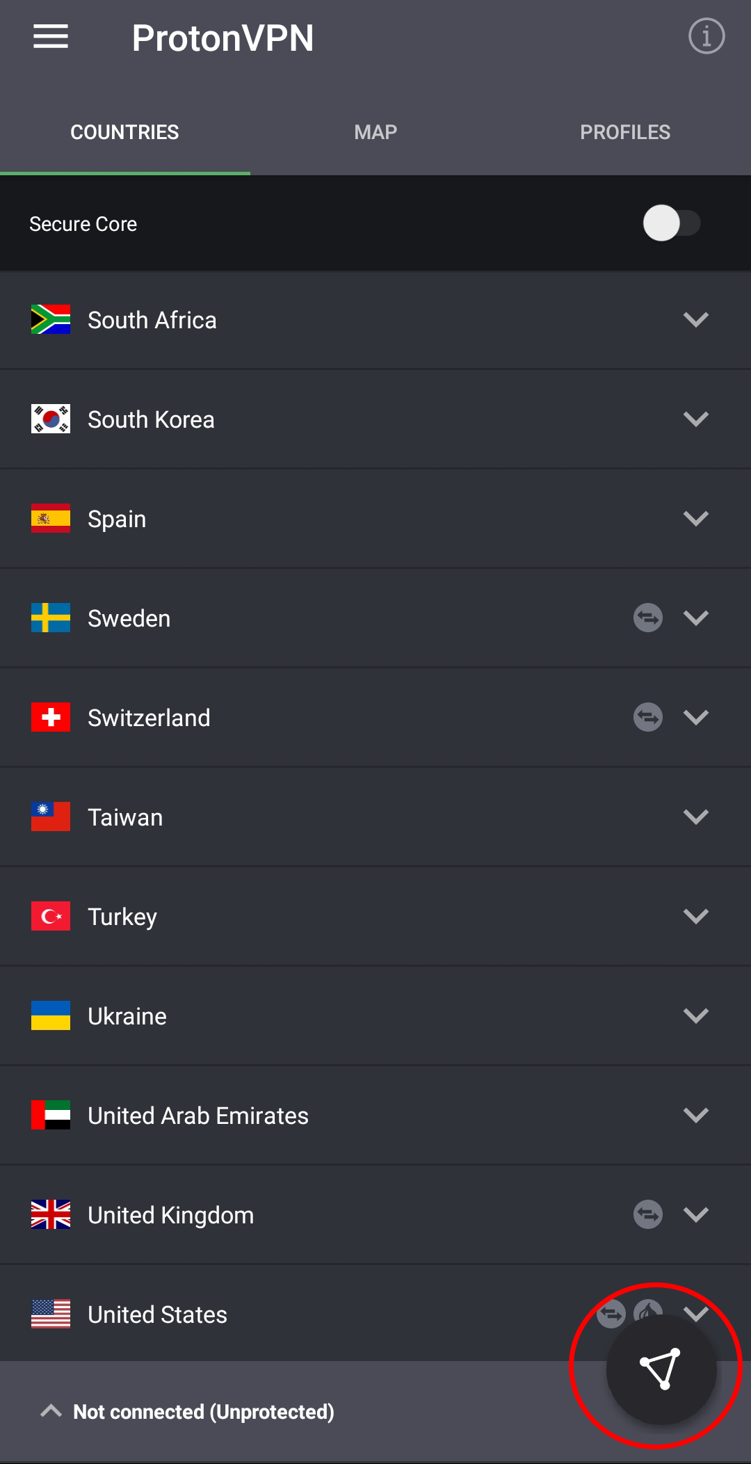 quick connect protonvpn android