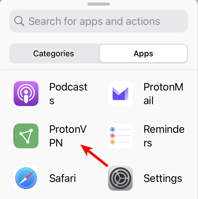 Select the Proton VPN app