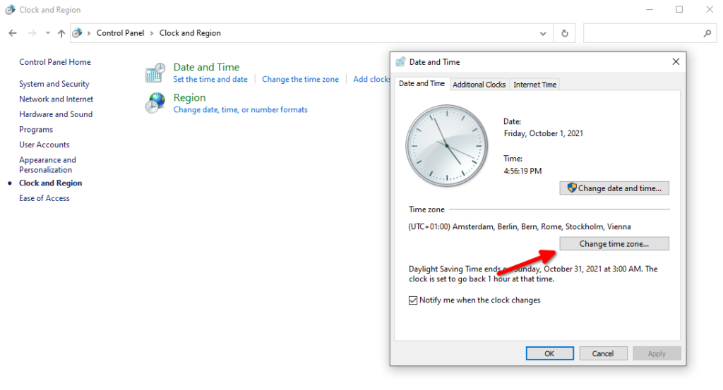 Alternative way to change system clock in Windows 1