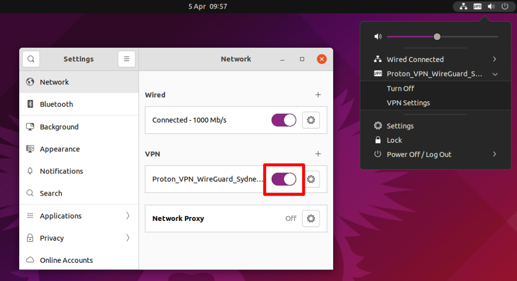 Connect to ProtonVPN using WireGuuard