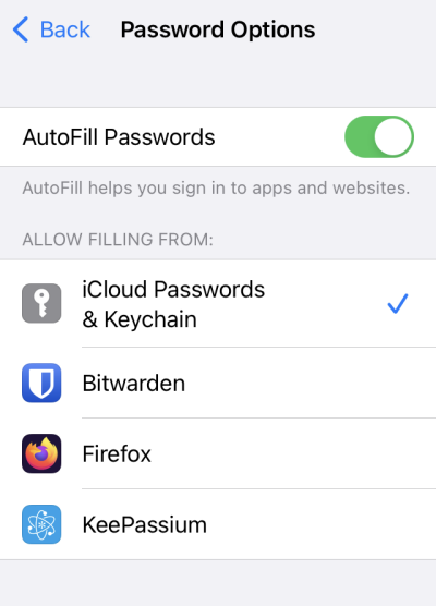 Check which password managers you have enables