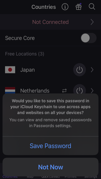 Save your password in your password manager
