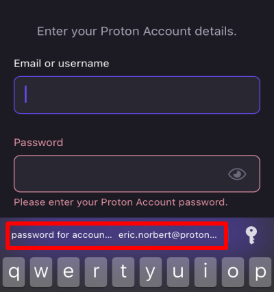 Accept the suggested password