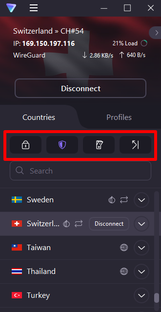 Advanced connection options