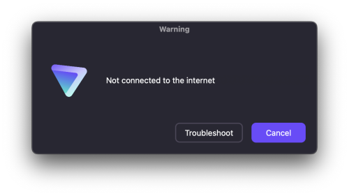 No connection to the internet
