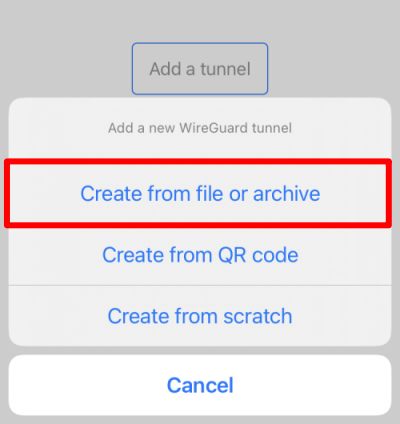 Create from file or archive