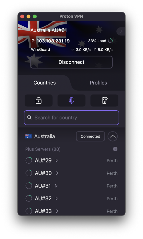 Connect to any VPN server in Australia