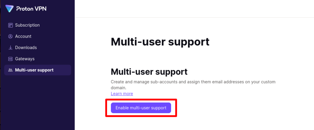 Enable multi-user support