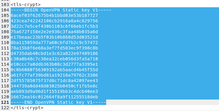 The OpenVPN Static key
