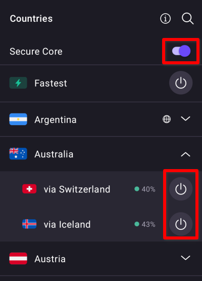 Connect using Secure Core