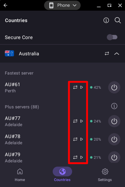 Connect to one of our special servers